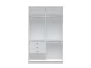 Chelsea 1.0 54.33 inch Wide Double Basic Wardrobe with 3 Drawers in White