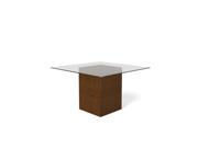 Perry 1.8 55.12 in Sleek Tempered Glass Table Top in Nut Brown