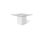 Perry 1.8 55.12 in Sleek Tempered Glass Table Top in White Gloss