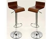 Manhattan Comfort Practical Ludlow Barstool with Height Adjustability in Brown Set of 2