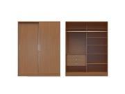 Chelsea 2.0 70.07 inch Wide Full Wardrobe with 3 Drawers and 2 Sliding Doors in Maple Cream