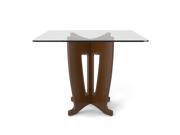Jane 39.32 in Sleek Tempered Glass Table Top in Nut Brown