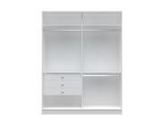 Chelsea 2.0 70.07 inch Wide Double Basic Wardrobe with 3 Drawers in White