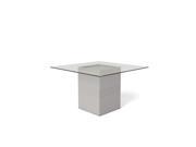 Perry 1.8 55.12 in Sleek Tempered Glass Table Top in Off White