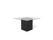 Perry 1.8 55.12 in Sleek Tempered Glass Table Top in Black Gloss