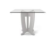 Jane 39.32 in Sleek Tempered Glass Table Top in Off White