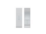 Chelsea 1.0 27.55 inch Wide Basic Wardrobe Closet with 3 Drawers and 2 Doors in White