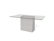 Perry 1.6 70.87 in Sleek Tempered Glass Table Top in Off White