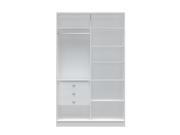 Chelsea 1.0 54.33 inch Wide Full Wardrobe with 3 Drawers in White