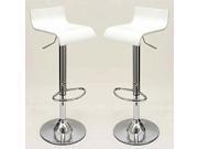 Manhattan Comfort Practical Ludlow Barstool with Height Adjustability in White Set of 2