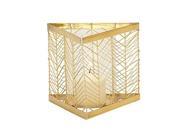 BENZARA 87496 Classy Metal Glass Gold Candle Holder
