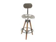 BENZARA 14911 Trendy Metal Wood Bar Chair