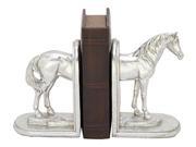 BENZARA 76790 Robust PS Silver Horse Bookend Pair