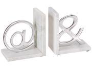 BENZARA 49662 49662 Stunning Aluminum Marble Bookend Pair