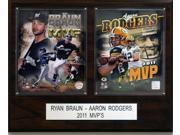 16 x20 Ryan Braun and Aaron Rodgers 2011 MVP 16 x 20 Player Plaque