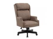 Boss High Back Dark Tan Commercial Grade Linen Chair With Black Base