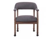 Boss Modern Captain s Chair in Slate Grade Commercial Grade Linen With Casters