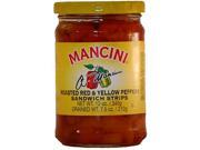 MANCINI PEPPER STRIPS RED 12 OZ Pack of 12
