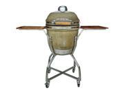 Hanover 19 Ceramic Kamado Grill with Cart Shelves Grill Cover