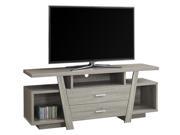 TV STAND 60 L DARK TAUPE WITH 2 STORAGE DRAWERS