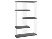 BOOKCASE 60 H GREY WITH TEMPERED GLASS