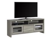 TV STAND 60 L DARK TAUPE WITH GLASS DOORS