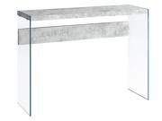 CONSOLE TABLE GREY CEMENT WITH TEMPERED GLASS