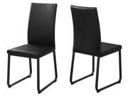 DINING CHAIR 2PCS 38 H BLACK LEATHER LOOK BLACK