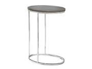 ACCENT TABLE OVAL DARK TAUPE WITH CHROME METAL