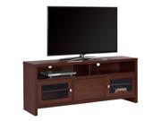 TV STAND 60 L WARM CHERRY WITH GLASS DOORS