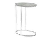 ACCENT TABLE OVAL GREY CEMENT WITH CHROME METAL