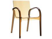 Dejavu Polycarbonate Arm Chair Transparent Amber