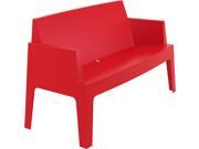 Box Resin Outdoor Bench Red Pack Of 1