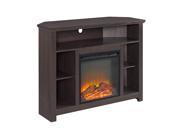 44 Wood Corner Highboy Fireplace TV Stand Espresso