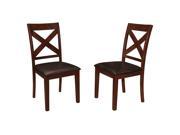 Solid Wood X Back Padded Dining Chairs Set of 2 Espresso