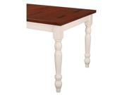 60 Solid Wood Turned Leg Dining Table Brown White