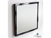 Fresca Platinum Wave 32 Glossy Black Bathroom Mirror w LED Lighting Fog Free System