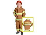 Jr. Firefighter Suit w Embroidered Cap size 18Month Tan LOS ANGELES