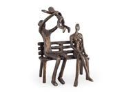 Danya B Couple with Baby on Bench Bronze Sculpture