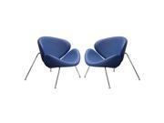 Set of 2 Roxy Accent Chair with Chrome Frame by Diamond Sofa BLUE