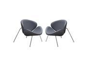 Set of 2 Roxy Accent Chair with Chrome Frame by Diamond Sofa GREY