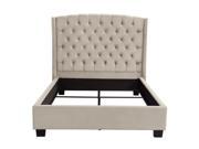 Majestic Queen Tufted Bed in Tan Velvet with Nail Head Wing Accents by Diamond Sofa