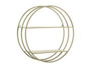 Round Wall Shelf with Frame Design in Champagne Finish