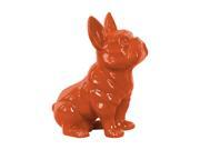Ceramic Dog Figurine Gloss Finish Orange 9