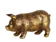 Resin Pig Figurine Finish Gold 6