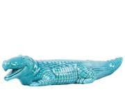 Ceramic Crocodile Figurine Gloss Finish Turquoise 4