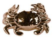 Ceramic Crab Figurine Polished Chrome Finish Gold 3.5