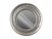 Metal Round Wall MirrorFrame Electroplated Finish Gray