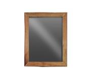 Wood Mirror Distressed Finish Brown 35