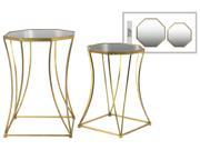Metal Table AntiqueTarnished Finish Gold 24